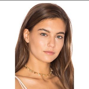Ettika Disc Fringe Choker in gold